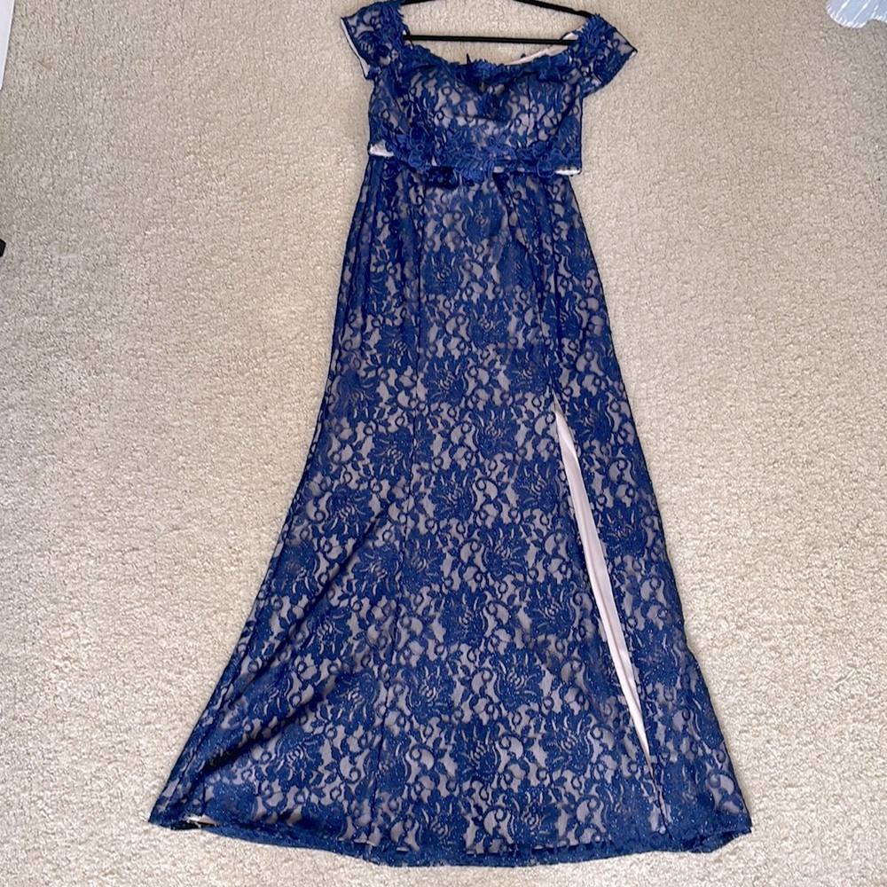 Lace Navy gown 2 PC- SZ 9